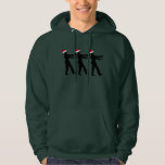 Zombie Santa Christmas Hoodie<br><div class="desc">Zombies in roten Weihnachtsmannmützen,  die in einer Linie laufen und vor ihnen ausgestreckte Totenarme. Ein phantastisches Urlaubsgeschenk für einen Horror-Fan.</div>