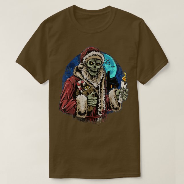 Zombie Santa Funny Sarcastic Ugly Weihnachten T-Shirt (Design vorne)
