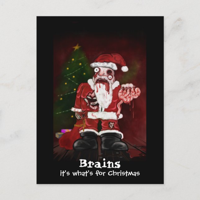 Zombie Santa Postcard Feiertagspostkarte (Vorderseite)