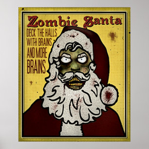 Zombie Santa Print Poster