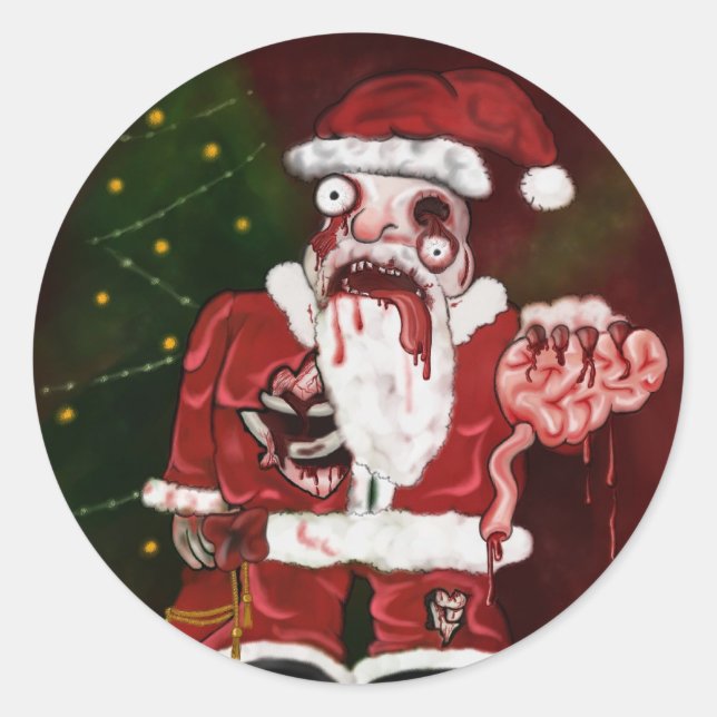 Zombie Santa Sticker (Vorderseite)