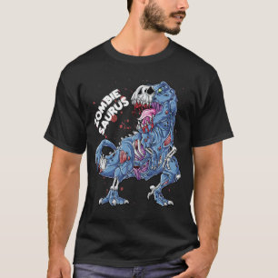Zombie Saurus Dinosaur T rex Funny Halloween T-Shirt