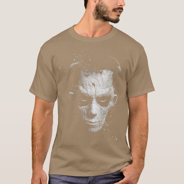 Zombie Scary Hieroglyphic Face Undead Horror Gothi T-Shirt (Vorderseite)