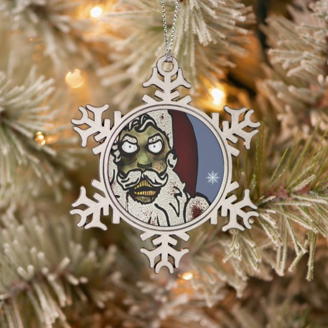 Zombie Schneeflocken Zinn-Ornament (Baum)