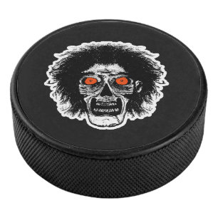 Zombie -Schwarz & Weiß Eishockey Puck