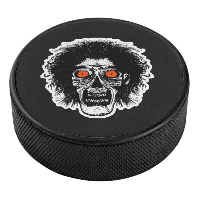 Zombie - Schwarz & Weiß Eishockey Puck (3/4)
