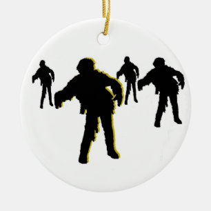 Zombie-schwarze Silhouette-Verzierung! Fertigen Keramik Ornament