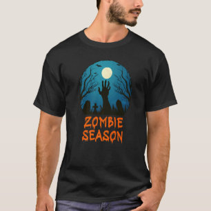 Zombie Season Moonlit Friedhof Beängstigende Kinde T-Shirt