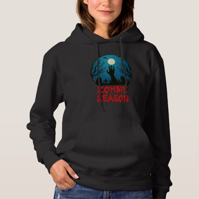 Zombie Season Moonlit Graveyard   Scary Kids Boys  Hoodie (Vorderseite)