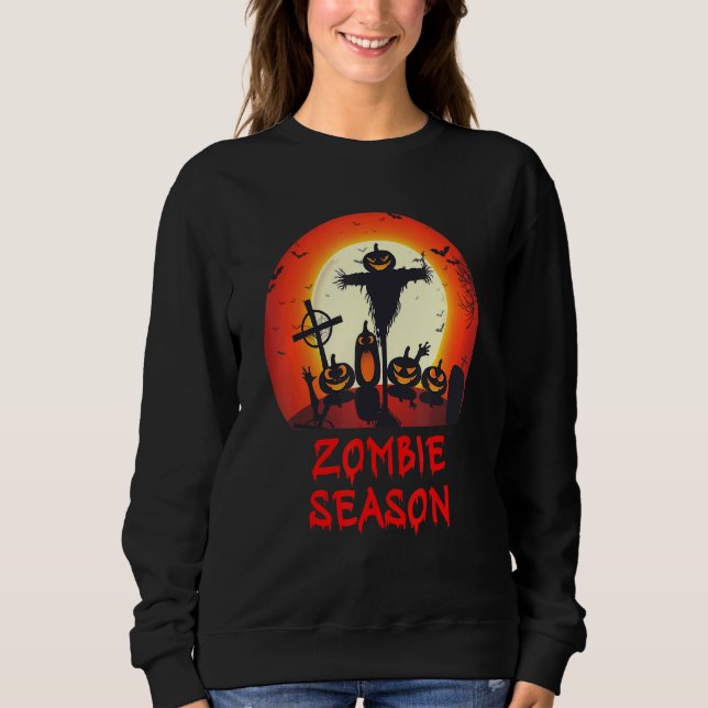 Zombie Season Moonlit Scary Graveyard   Kids Boys  Sweatshirt (Vorderseite)