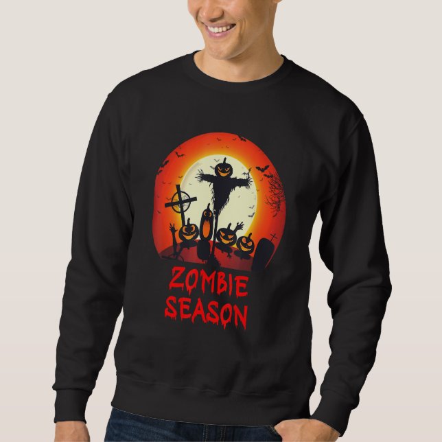 Zombie Season Moonlit Scary Graveyard   Kids Boys  Sweatshirt (Vorderseite)