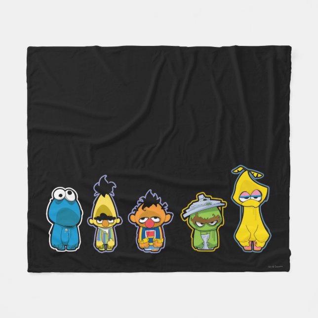 Zombie Sesame Street Characters Fleecedecke (Vorderseite (Horizontal))
