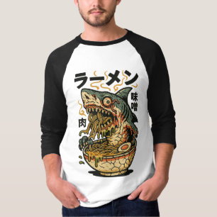 Zombie Shark Ramen - Creepy Horror japanisches Ess T-Shirt