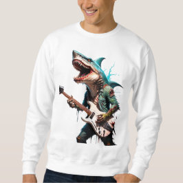 Zombie Shark Rock Star Electric Guitar Sweatshirt
