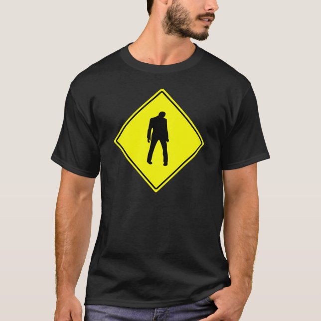 Zombie-Shirt - Zombie-Warnzeichen T-Shirt (Vorderseite)