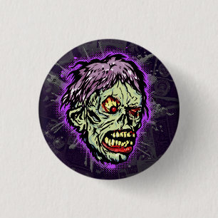 Zombie Shock! Vintage 1960er-Monster-Masken-Pinbac Button