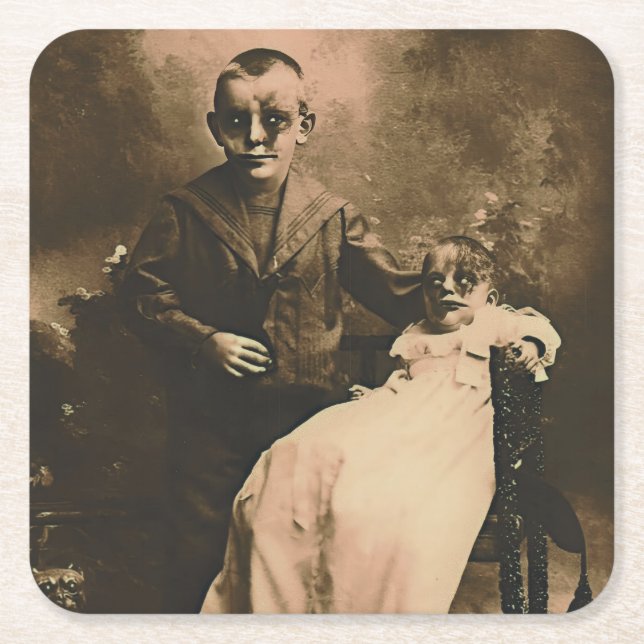 Zombie Siblings Rechteckiger Pappuntersetzer (Vorderseite)