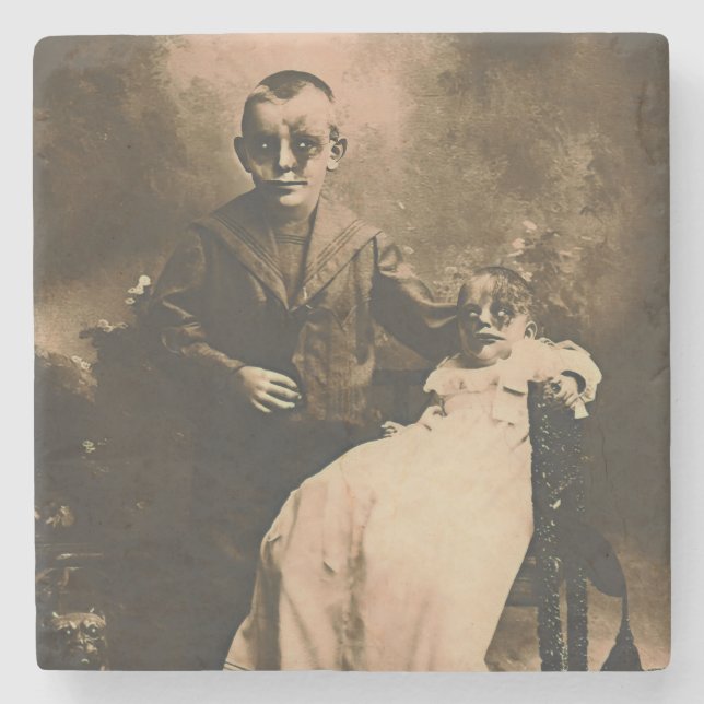 Zombie Siblings Steinuntersetzer (Vorderseite)