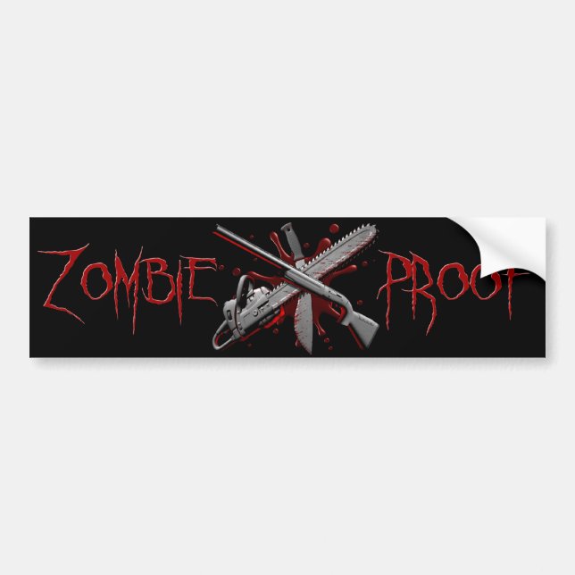 Zombie-Sicher (Schwarzes) Autoaufkleber (Vorne)
