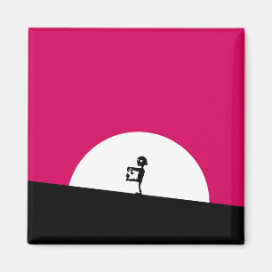 Zombie-Silhouette mit Vollmond Magnet