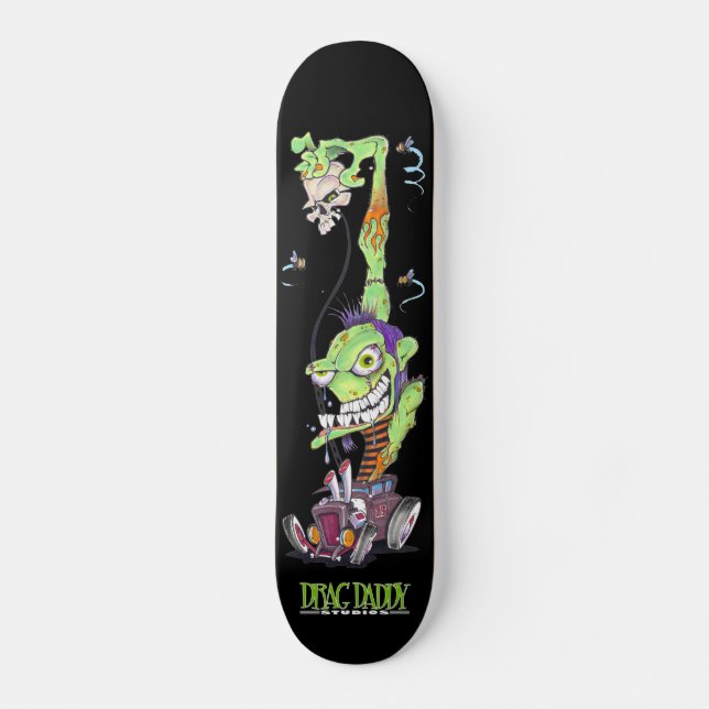Zombie-Skateboard auf Schwarz Skateboard (Vorderseite)