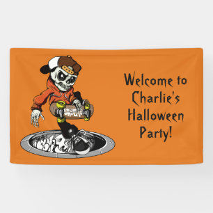 Zombie-Skater für Text und Farbbanner Banner