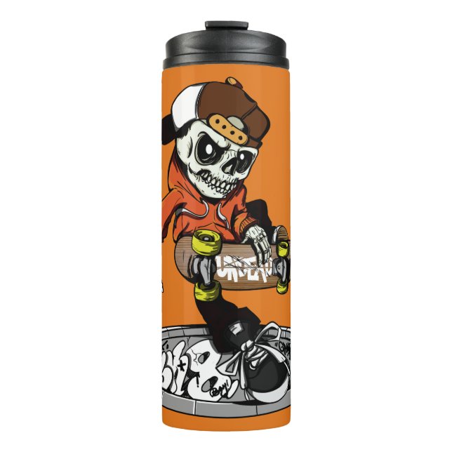 Zombie Skater individuelle Name & Farbtumbler Thermosbecher (Vorderseite)