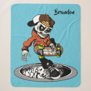 Zombie Skater individuelle Name- und Farbtücher Sherpadecke
