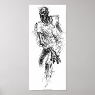 Zombie Sketch Poster Print