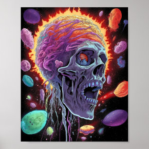 Zombie Skull Creature Sci-fi-Horror Art Poster
