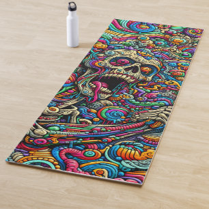Zombie Skull Pattern Yogamatte