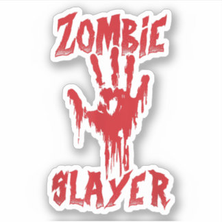 Zombie Slayer Bloody Hand Jagd Zombies Hallowee Aufkleber