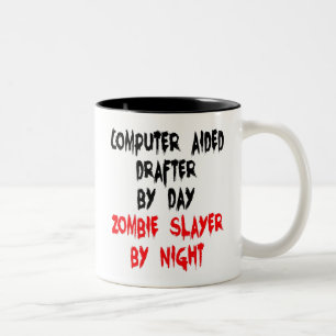 Zombie Slayer Computer Aided Drafter Zweifarbige Tasse