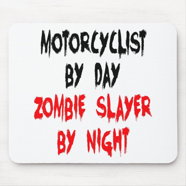 Zombie Slayer Motorradfahrer Mousepad (Vorne)