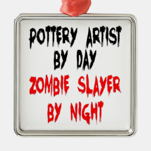 Zombie Slayer Pottery Artist Silbernes Ornament