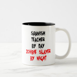 Zombie Slayer Spanish Teacher Zweifarbige Tasse
