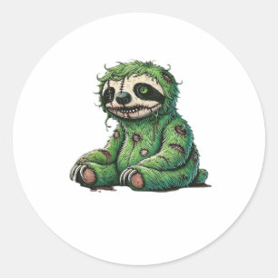Zombie Sloth Halloween Zombie Sloth Zombie Lover C Runder Aufkleber