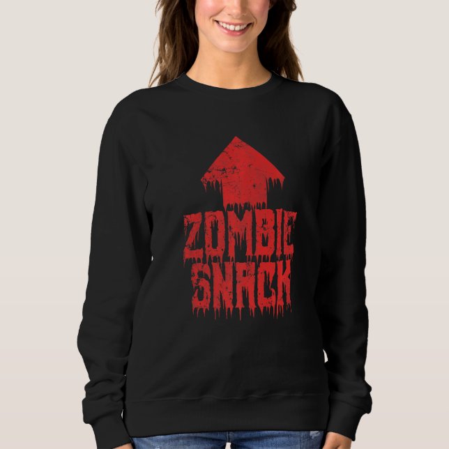 Zombie Snack Eat Brains Halloween Sweatshirt (Vorderseite)