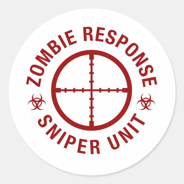 Zombie Sniper Runder Aufkleber (Vorderseite)