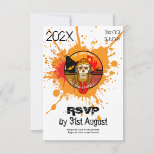 Zombie-Soldat Halloween-Kostenparty-Zusage Einladung
