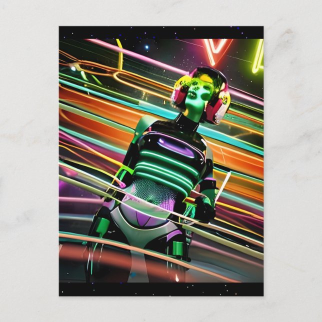 Zombie Space Disco Postkarte (Vorderseite)