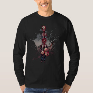 Zombie spielt elektrische Gitarre Metal Rock Musik T-Shirt