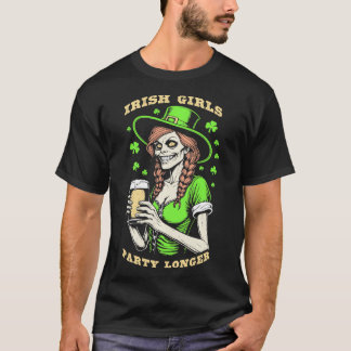 Zombie St Patricks Day Funny Irish Girls Party Lon T-Shirt