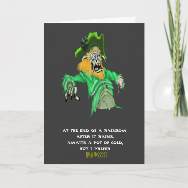 Zombie st. Patricks Day Karte (Vorderseite)