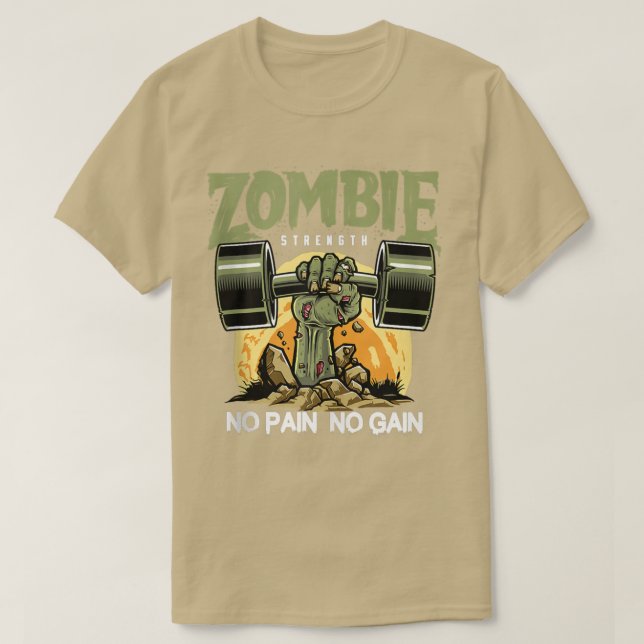 Zombie Stärke Kein Schmerz Spaß beim Spielen Spiel T-Shirt (Design vorne)