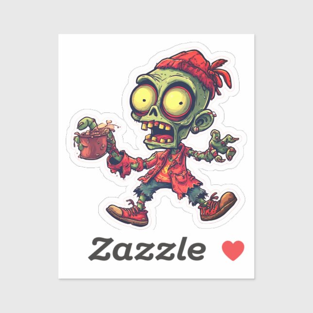 Zombie Sticker – Cool Horror Halloween 2025 (Blatt)