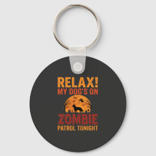 Zombie-Streifenhörnchen-Halloween Schlüsselanhänger