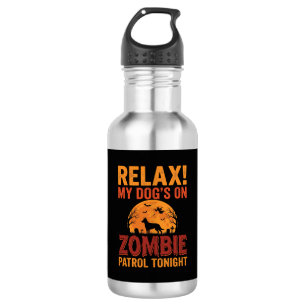 Zombie-Streifenpolizei-Hund Halloween Edelstahlflasche