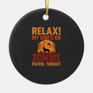 Zombie-Streifenpolizei-Hund Halloween Keramik Ornament