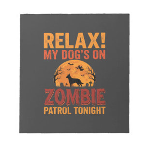 Zombie-Streifenpolizei-Hund Halloween Notizblock